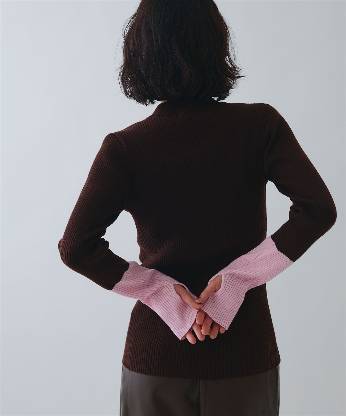 ELLEgirl 配色切り替えリブハイネックニットトップス_sub_23