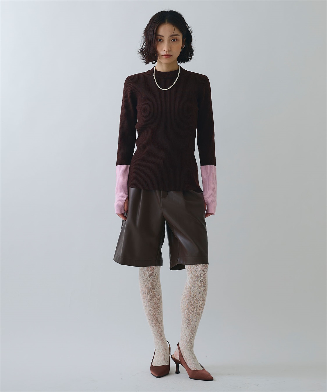 ELLEgirl 配色切り替えリブハイネックニットトップス_sub_24