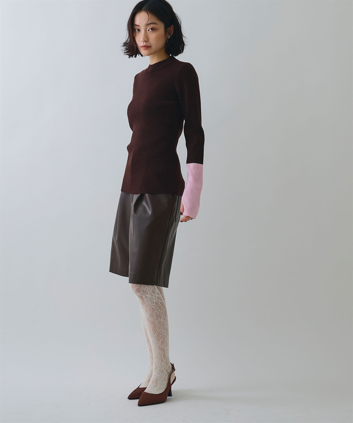 ELLEgirl 配色切り替えリブハイネックニットトップス_sub_25