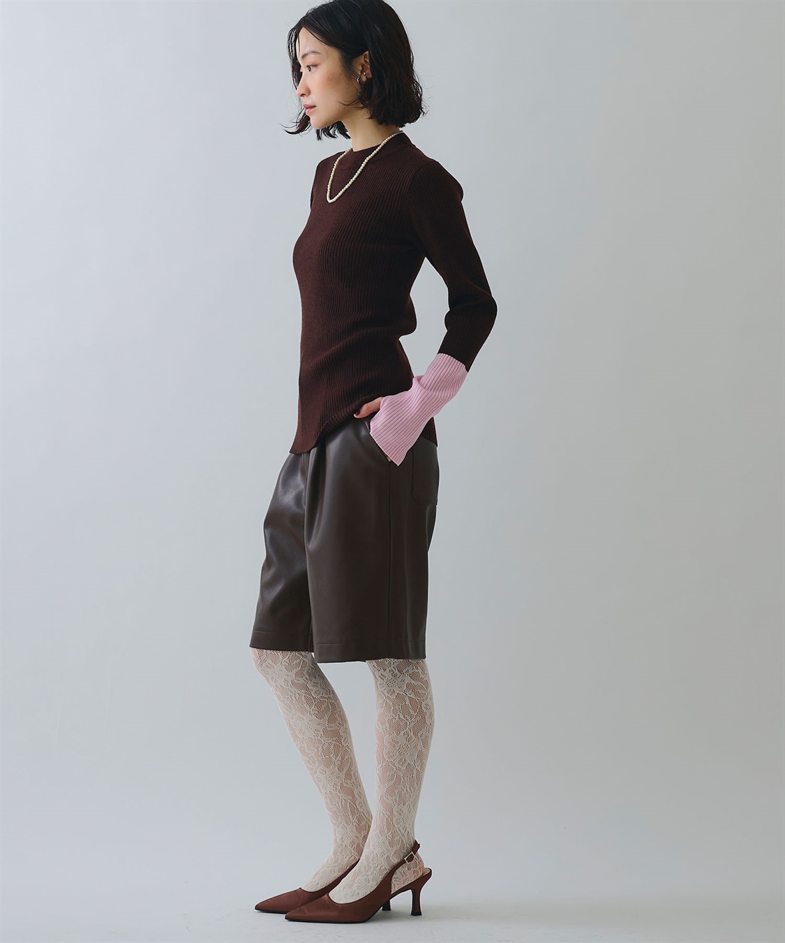 ELLEgirl 配色切り替えリブハイネックニットトップス_sub_26