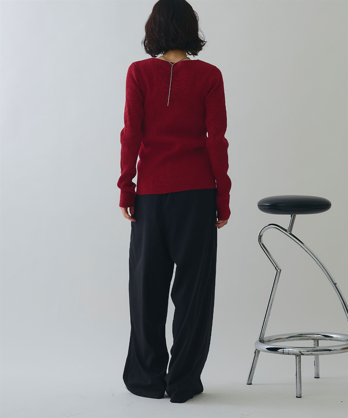 ELLEgirl メタル釦Vネックリブカーディガン_sub_17