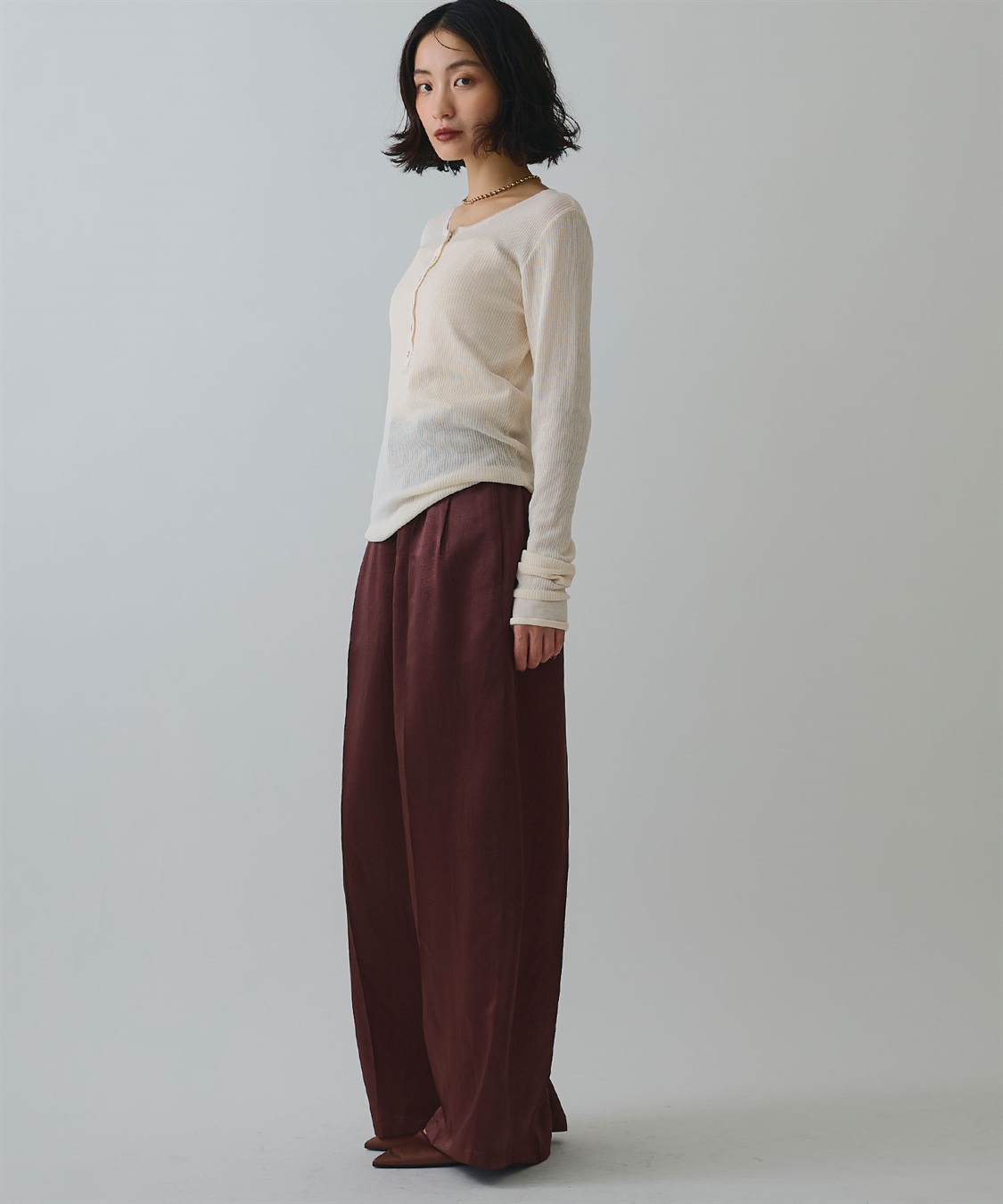 ELLEgirl ヘンリーネックシアーリブトップス_sub_27