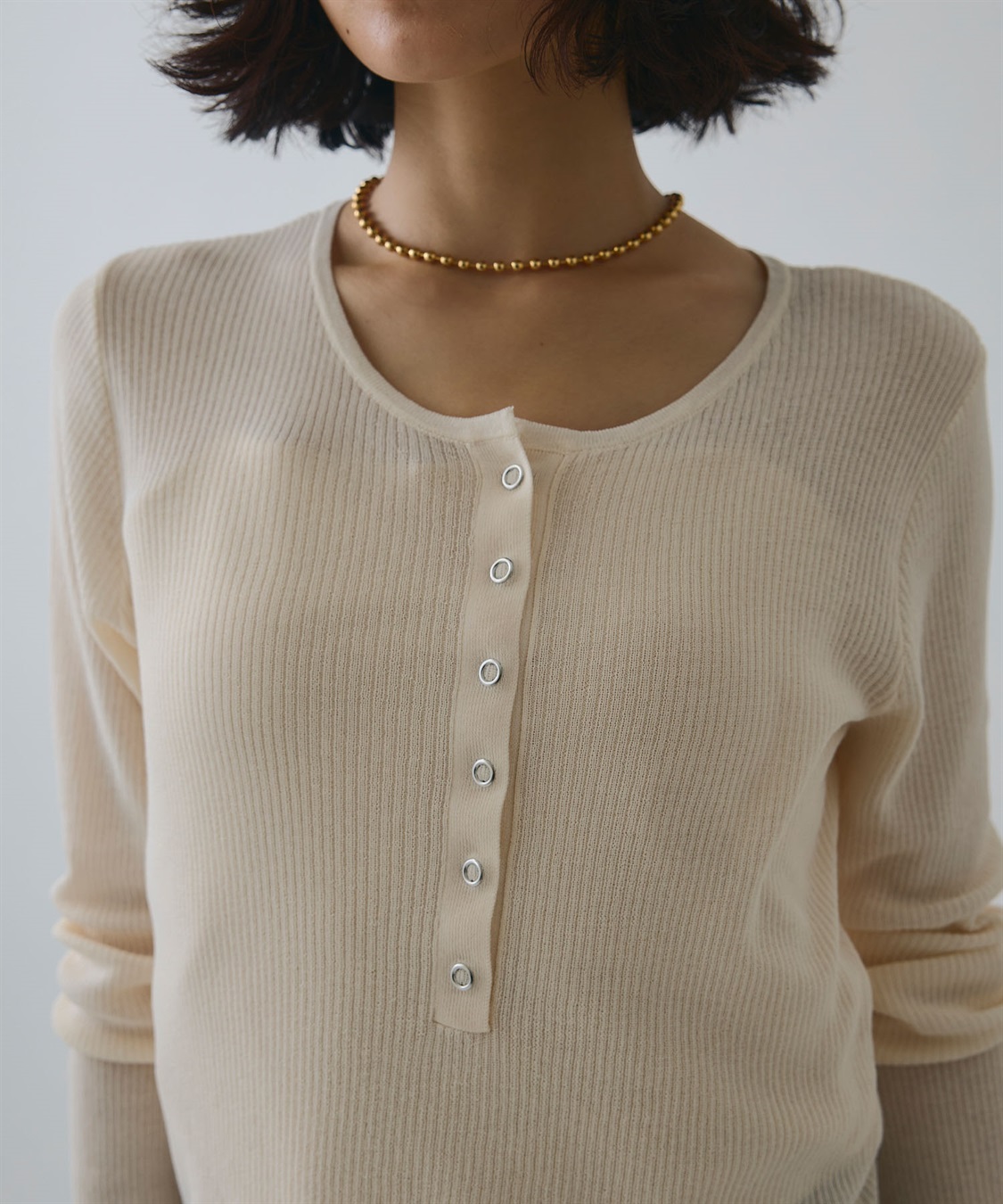 ELLEgirl ヘンリーネックシアーリブトップス_sub_28