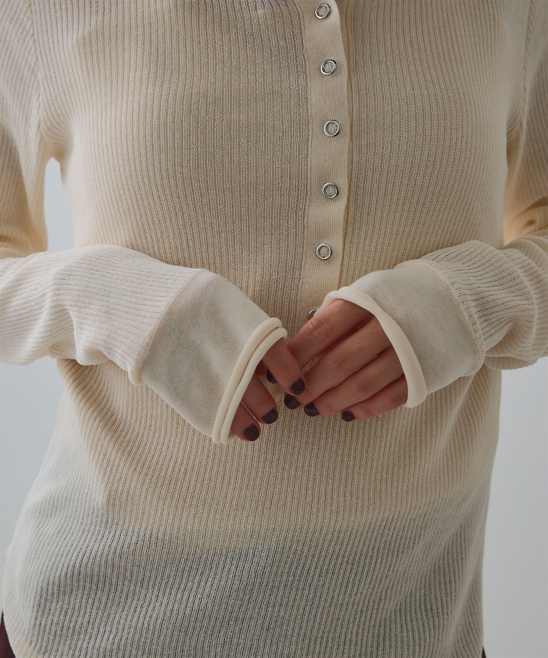 ELLEgirl ヘンリーネックシアーリブトップス_sub_29