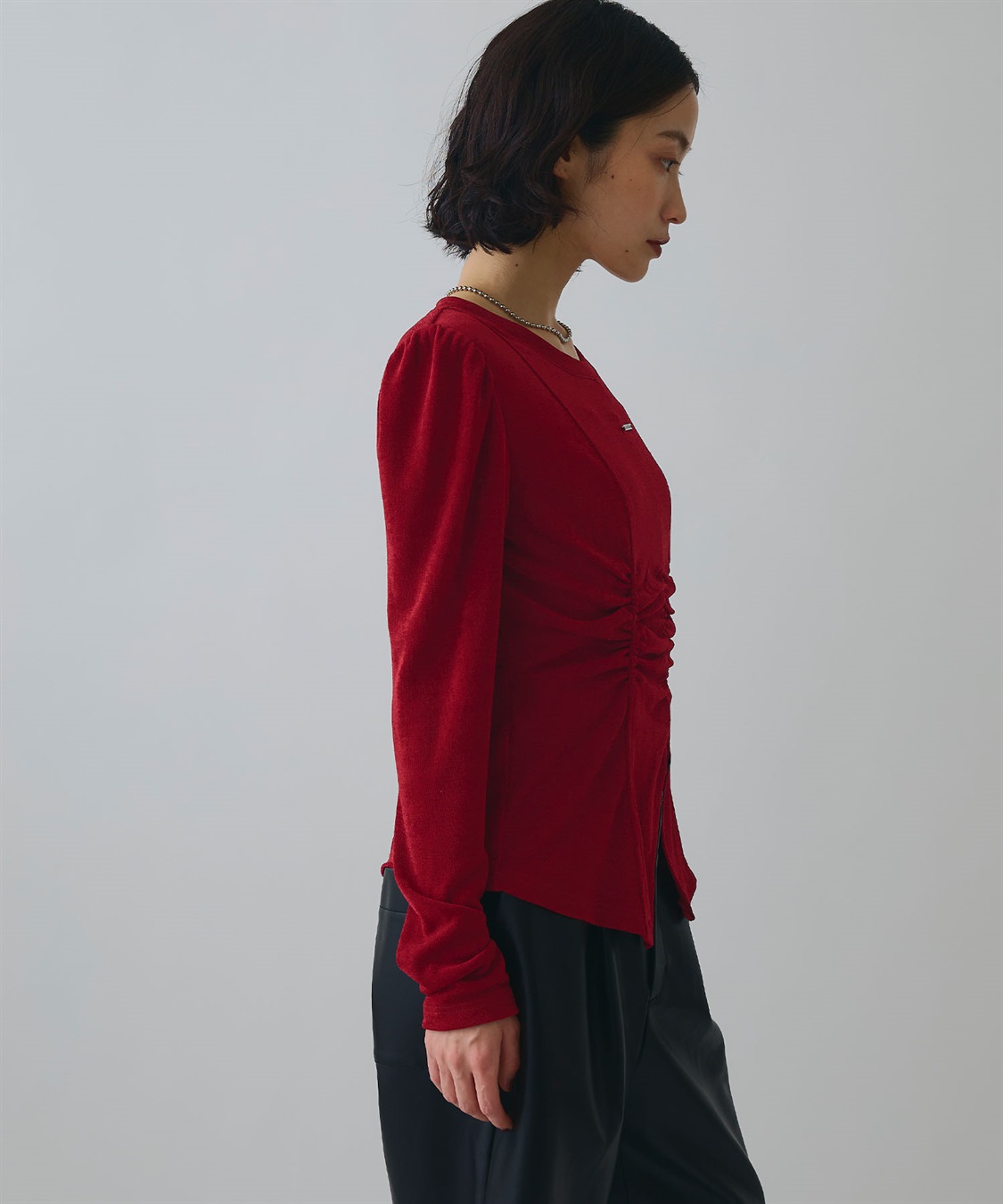 ELLEgirl フロントスリットシャーリングデザイントップス_sub_8