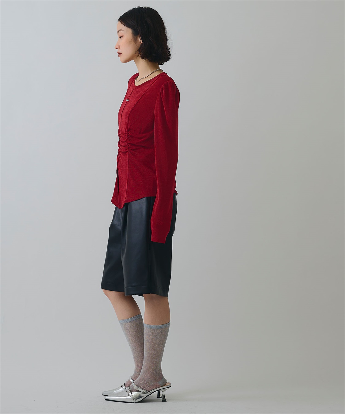 ELLEgirl フロントスリットシャーリングデザイントップス_sub_11