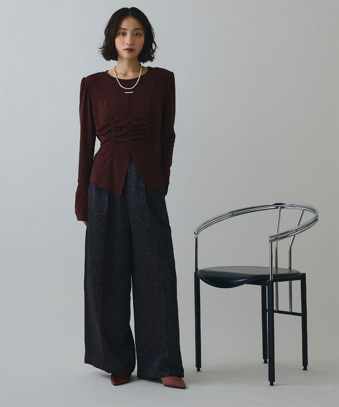 ELLEgirl フロントスリットシャーリングデザイントップス_sub_22