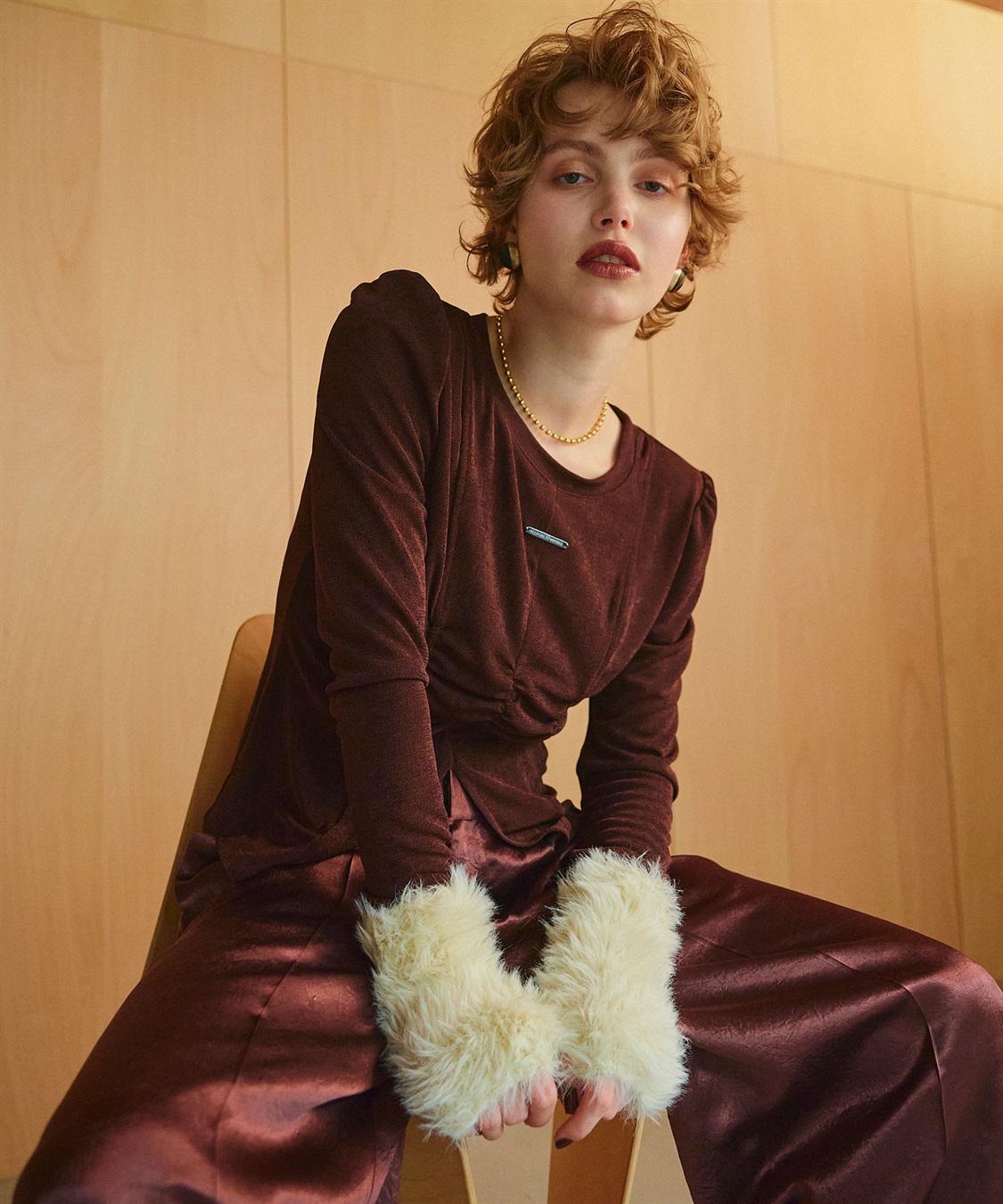 ELLEgirl フロントスリットシャーリングデザイントップス_sub_25