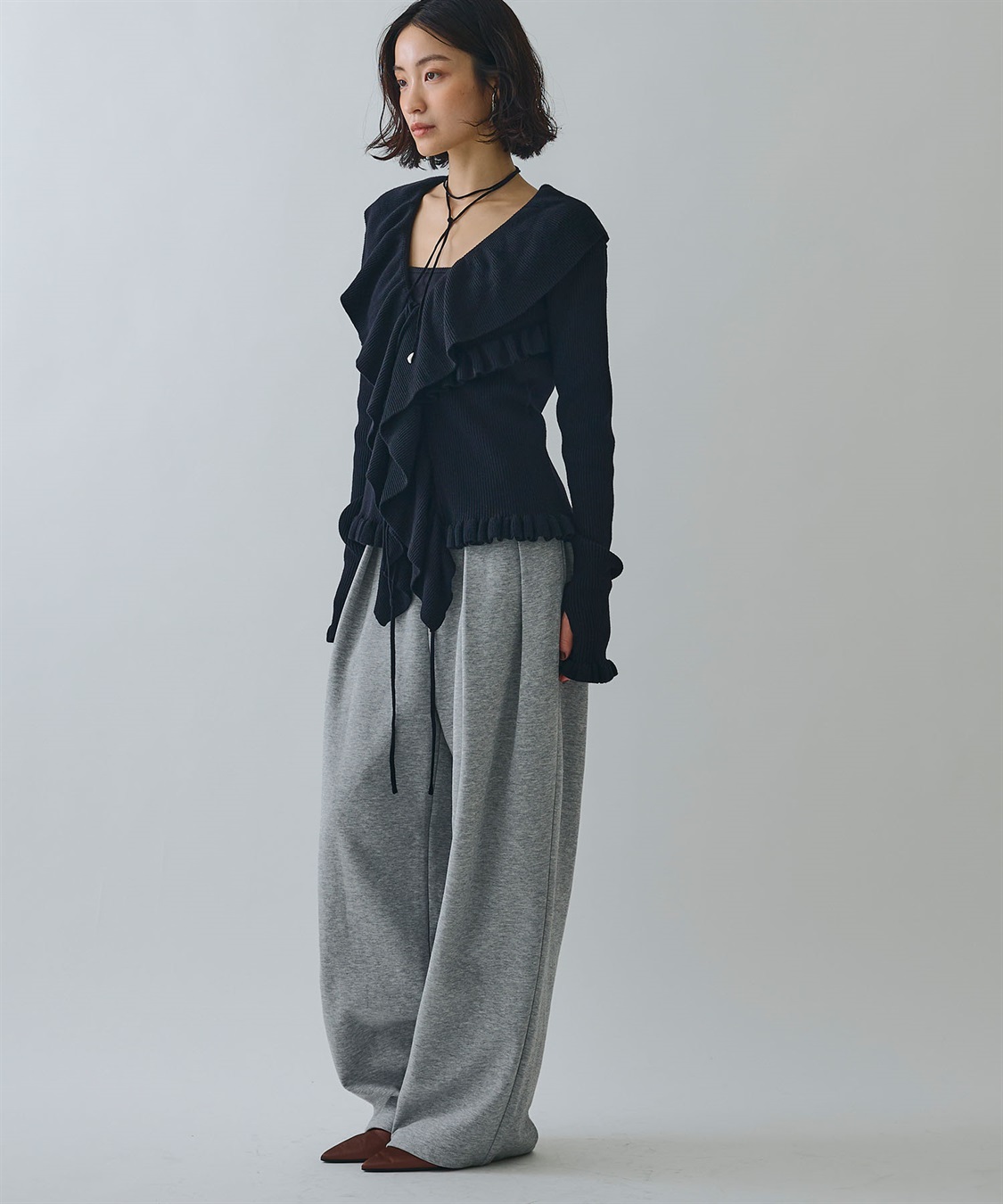 ELLEgirl ツータックスウェットパンツ_sub_2