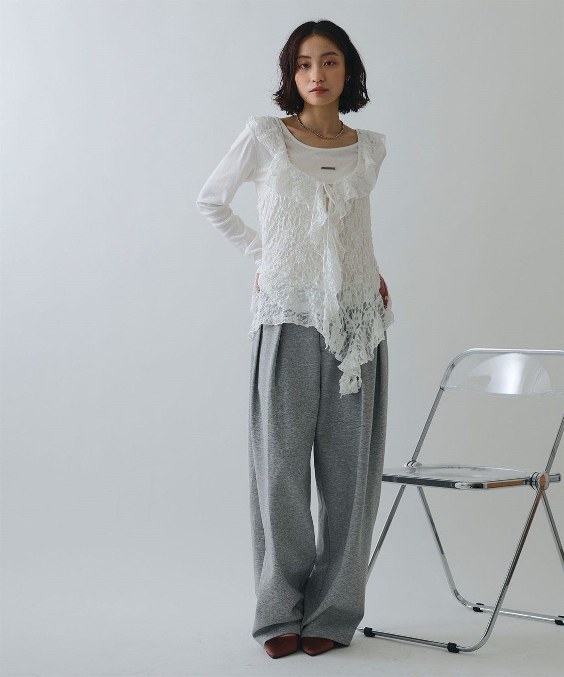 ELLEgirl ツータックスウェットパンツ_sub_5