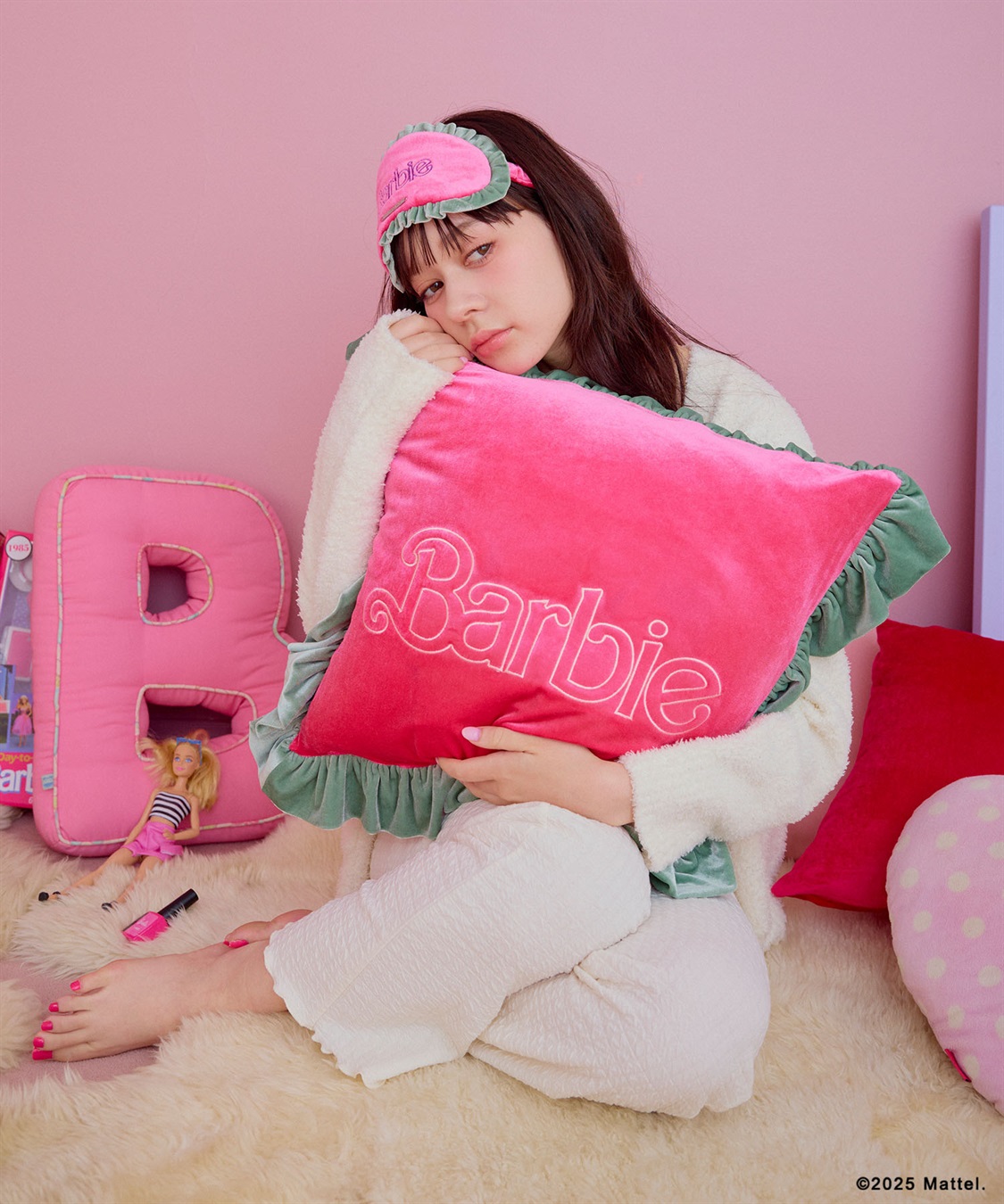 ELLEgirl 《Barbie×ELLEgirl》ベロアフリルクッションカバー_sub_5