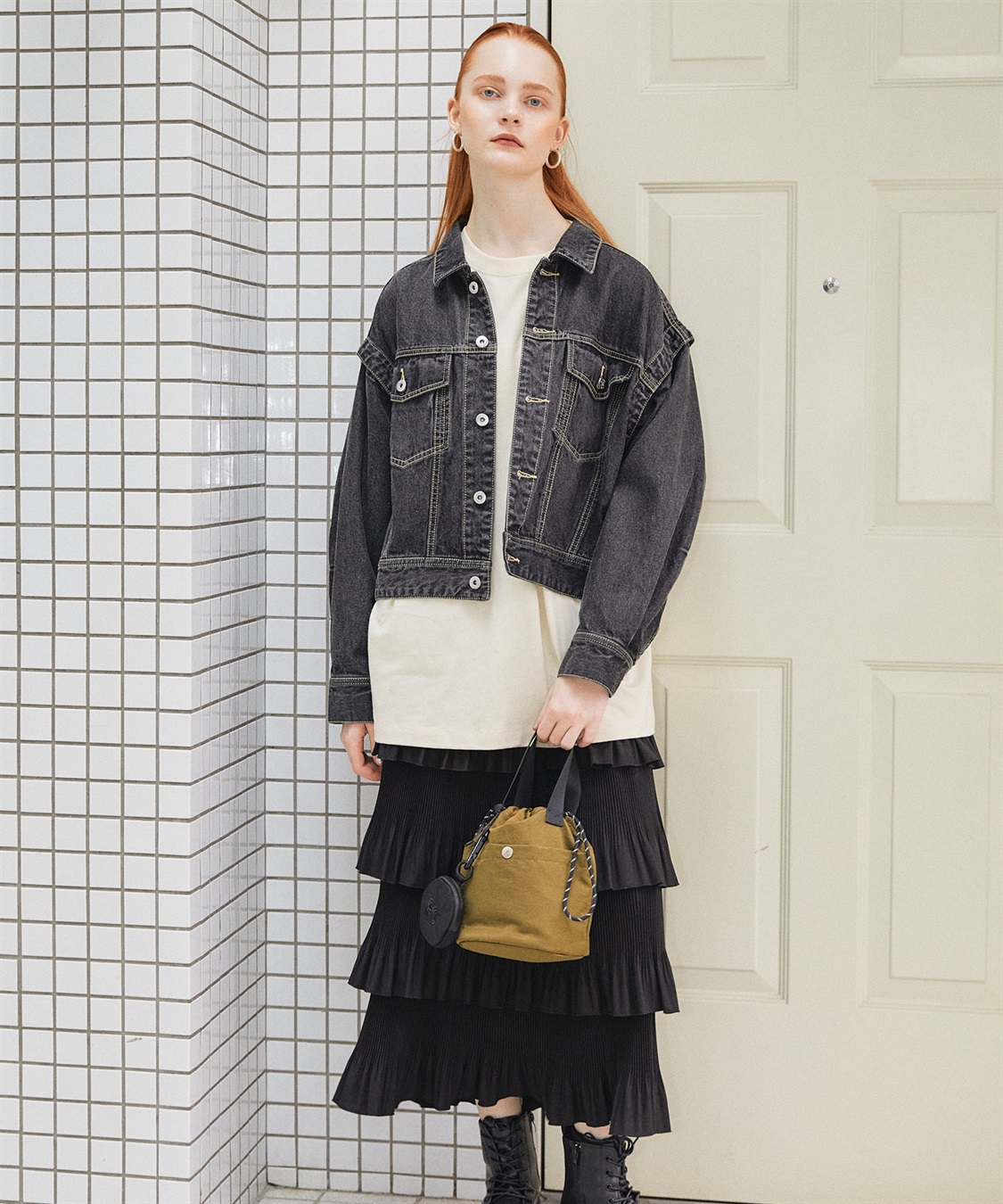 ELLEgirl ロゴ刺繍ポーチ付き巾着バッグ_sub_4