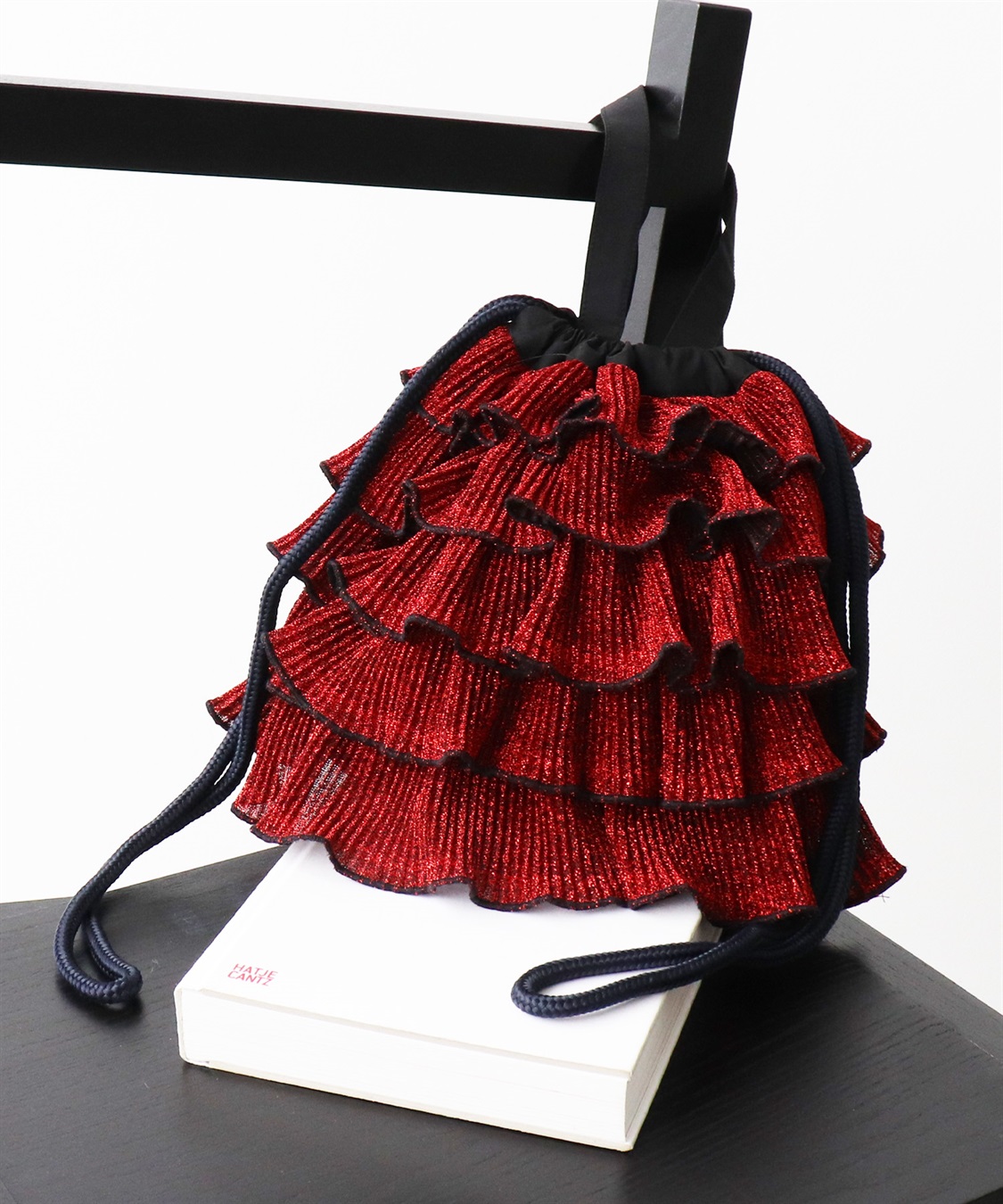 ELLEgirl ラメプリーツフリル巾着バッグ【500mlペットボトル収納可能】_sub_18