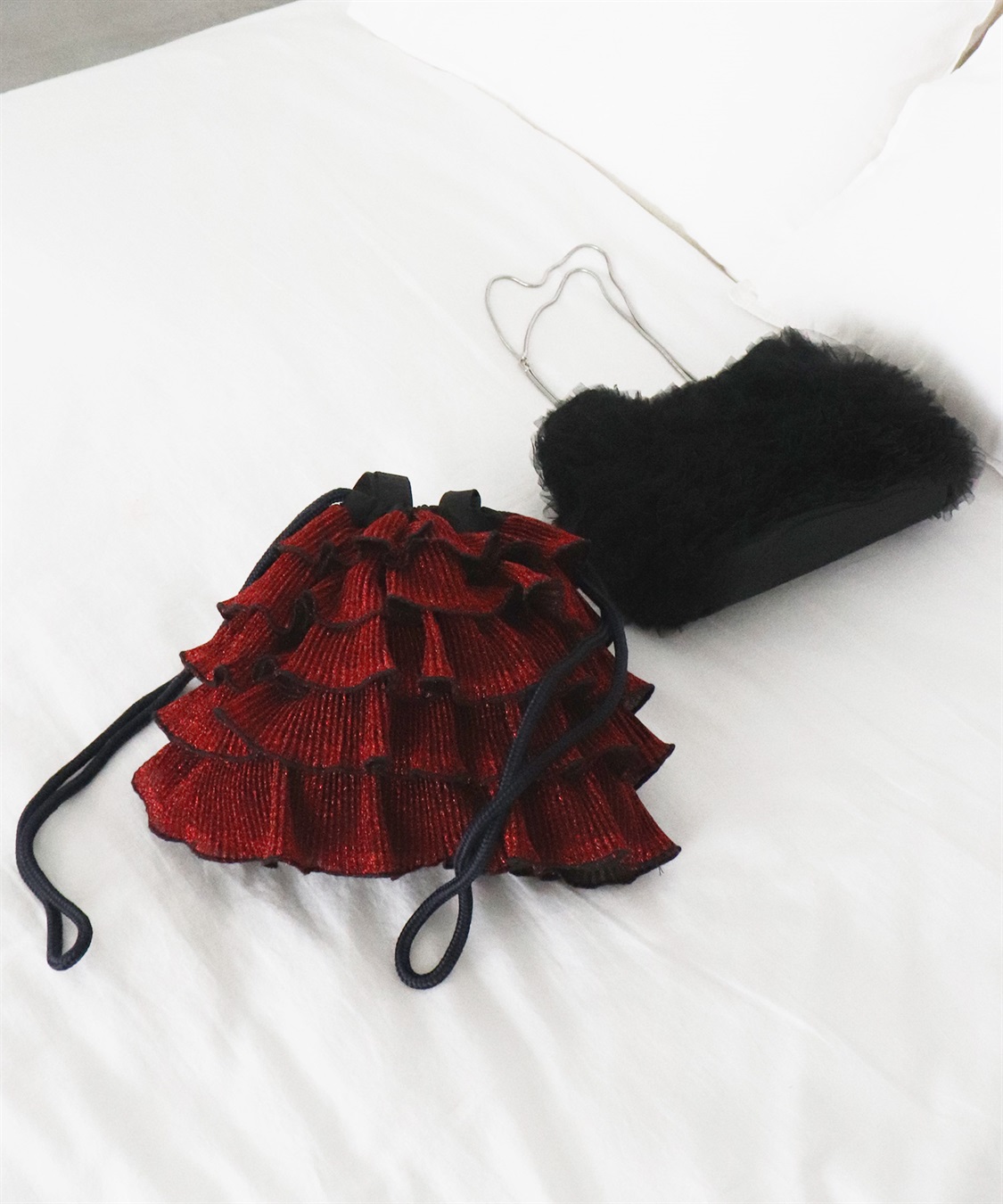 ELLEgirl ラメプリーツフリル巾着バッグ【500mlペットボトル収納可能】_sub_20