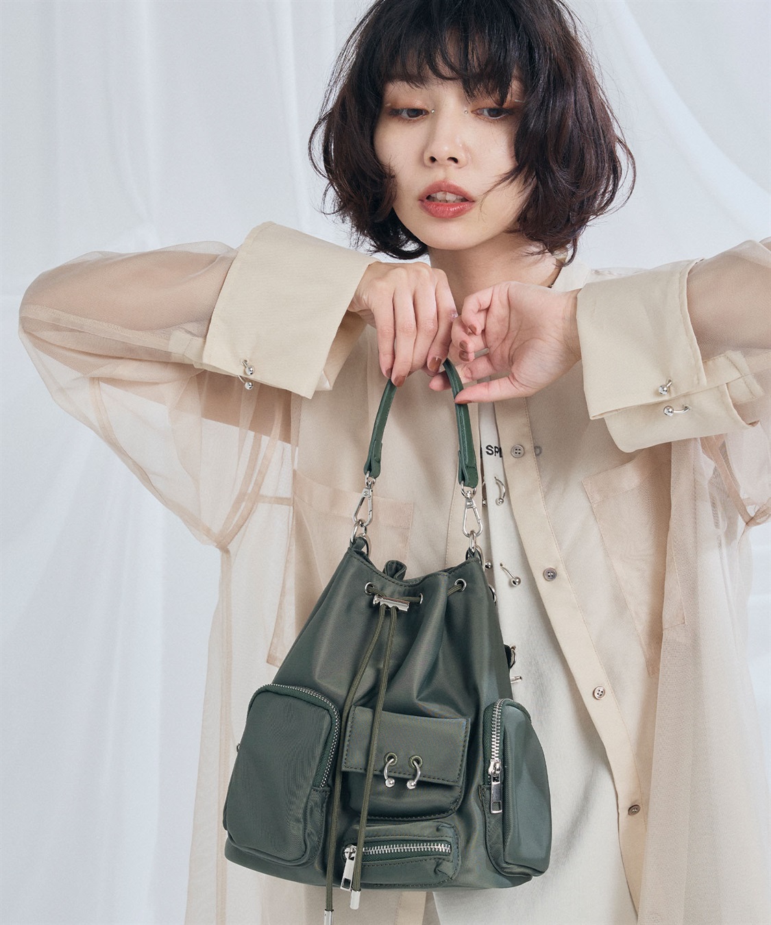 ELLEgirl ボディーピアス付アウトポケット巾着バッグ_sub_18