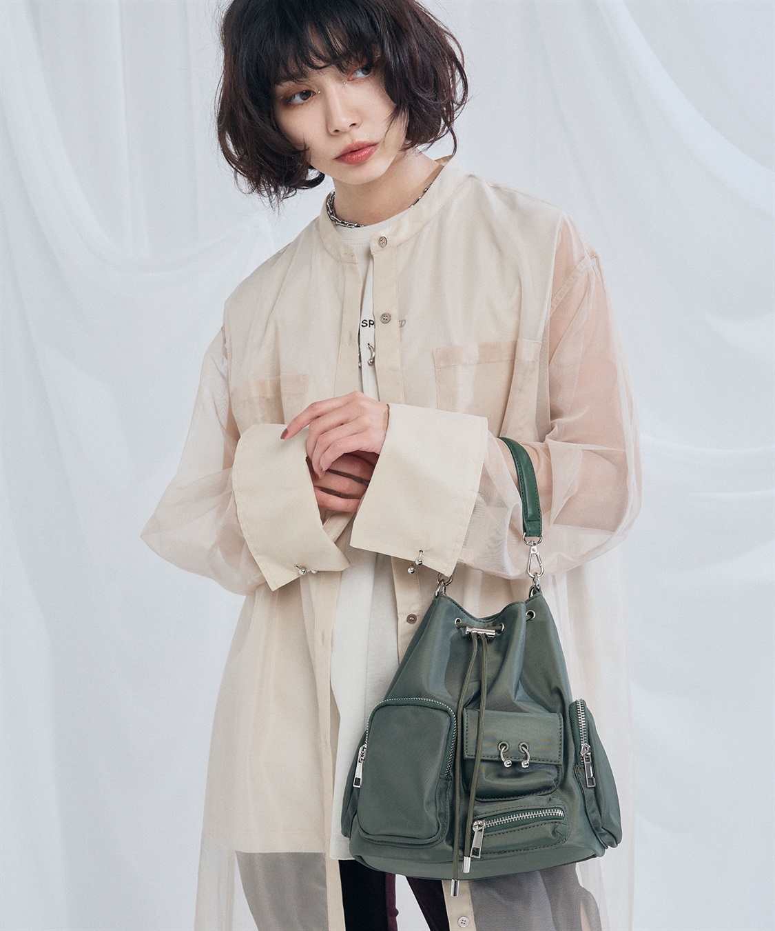 ELLEgirl ボディーピアス付アウトポケット巾着バッグ_sub_19