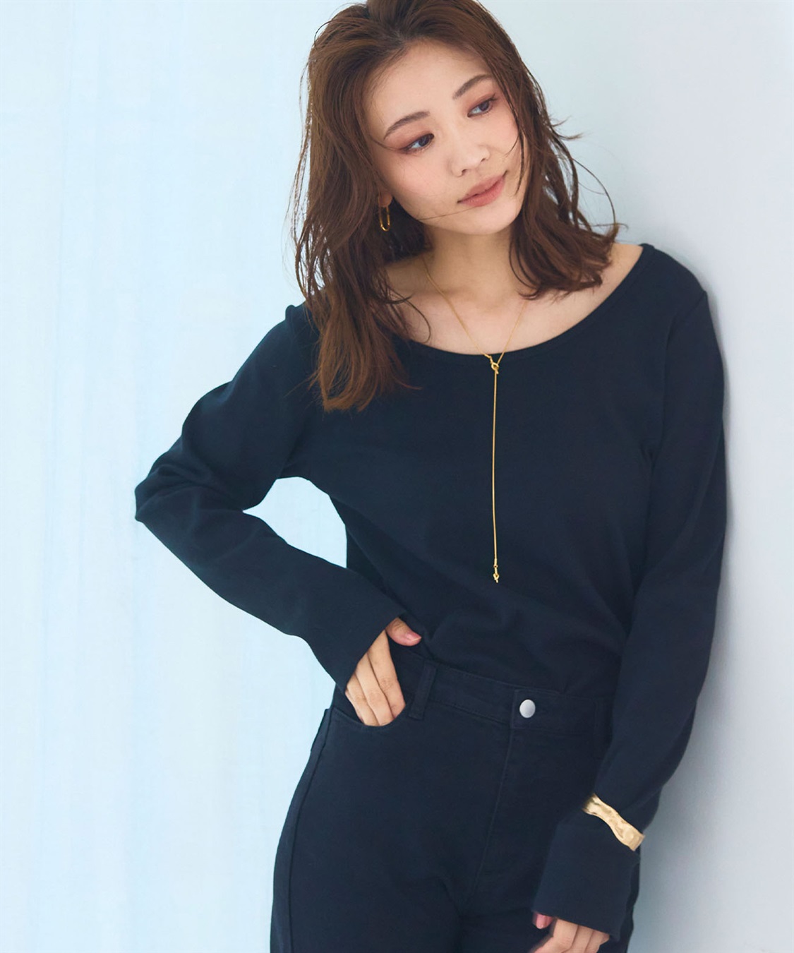 CROSS FUNCTION 《洗える》エブ楽 2wayバックオープンロングスリーブTシャツ【CF/クロスファンクション】_sub_1