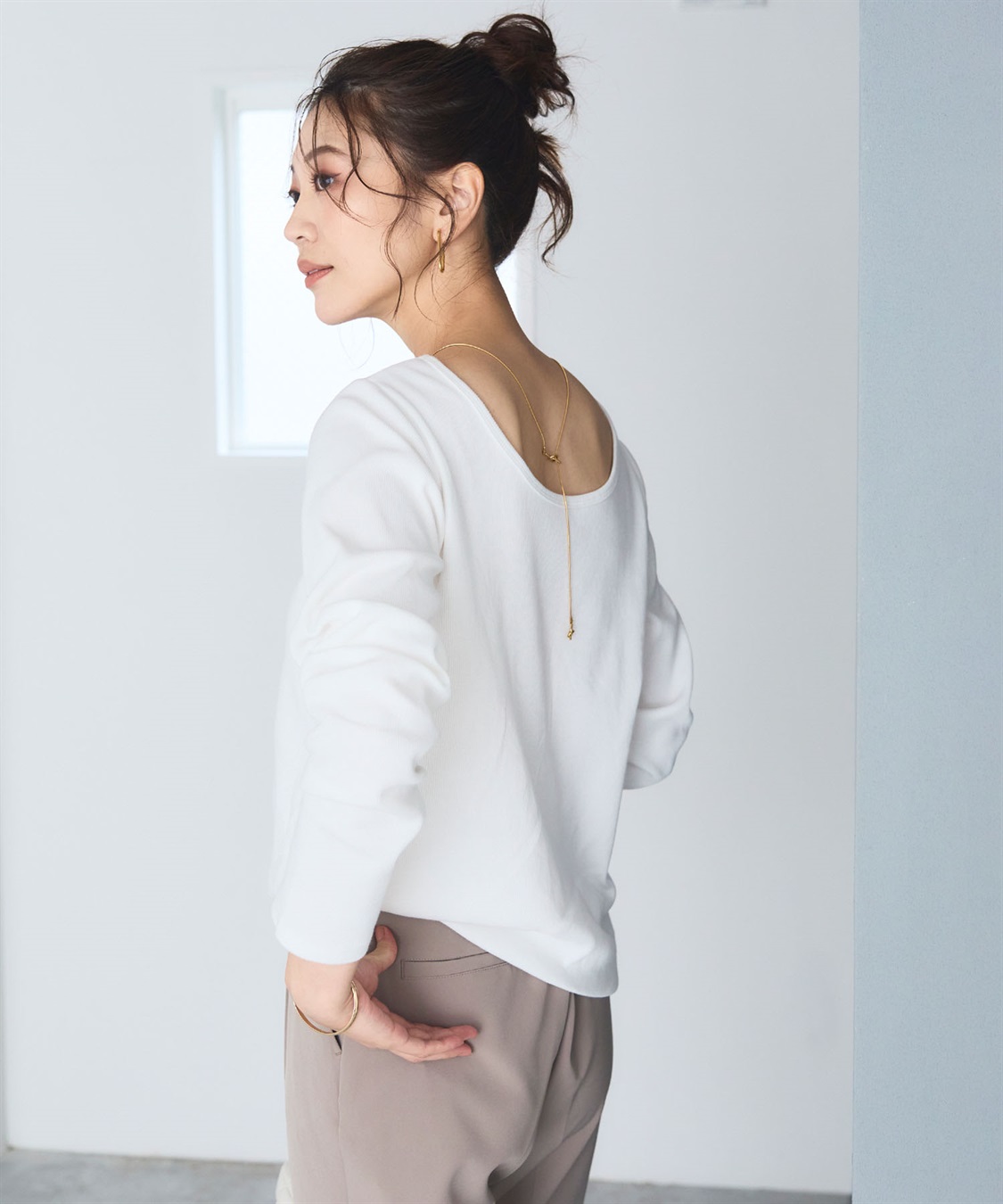 CROSS FUNCTION 《洗える》エブ楽 2wayバックオープンロングスリーブTシャツ【CF/クロスファンクション】_sub_3