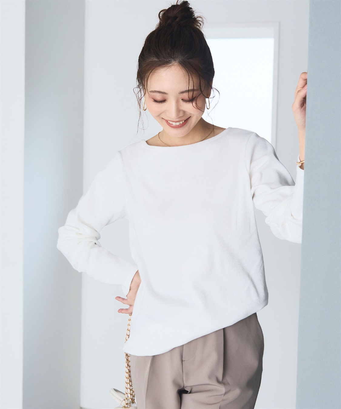 CROSS FUNCTION 《洗える》エブ楽 2wayバックオープンロングスリーブTシャツ【CF/クロスファンクション】_sub_4