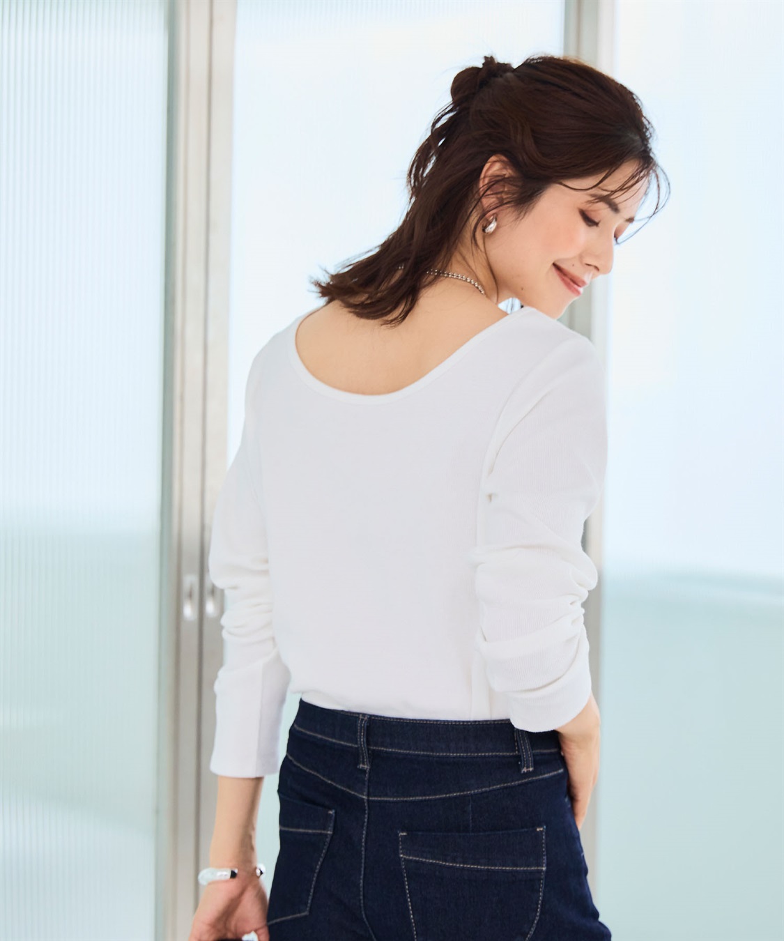 CROSS FUNCTION 《洗える》エブ楽 2wayバックオープンロングスリーブTシャツ【CF/クロスファンクション】_sub_10