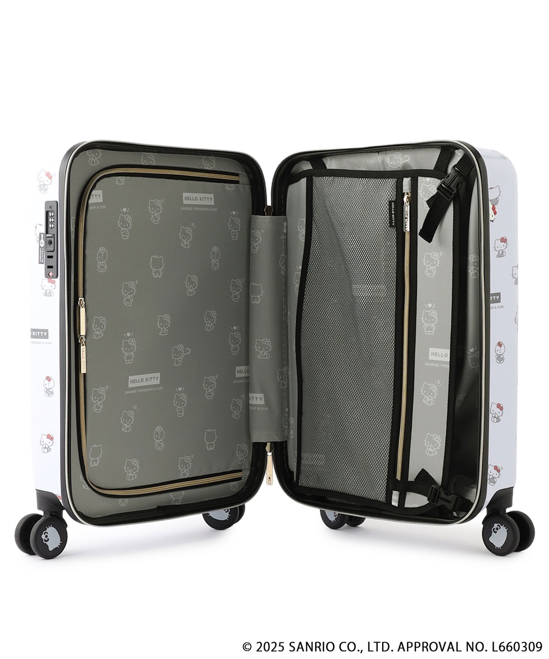 Life Style by cross marche 【sanrio characters】HELLO KITTY/ハローキティ スーツケース Sサイズ ドリンクホルダー付き ジッパータイプ《サンリオキャラクターズ》_sub_5