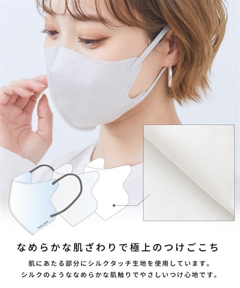 PASTEL MASK PASTELMASK　不織布 7枚入り 個包装使い捨て立体マスク シルクタッチ生地 肌にやさしい BFE PFE VFE 99％カット 美シルエット 三層構造_subthumb_2