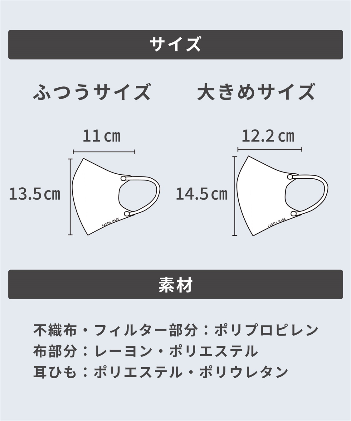PASTEL MASK PASTELMASK　不織布 7枚入り 個包装使い捨て立体マスク シルクタッチ生地 肌にやさしい BFE PFE VFE 99％カット 美シルエット 三層構造_sub_18