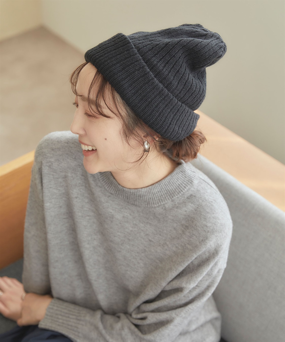 涼活本舗/温活本舗 【温活本舗】裏フリースニット帽子_sub_2
