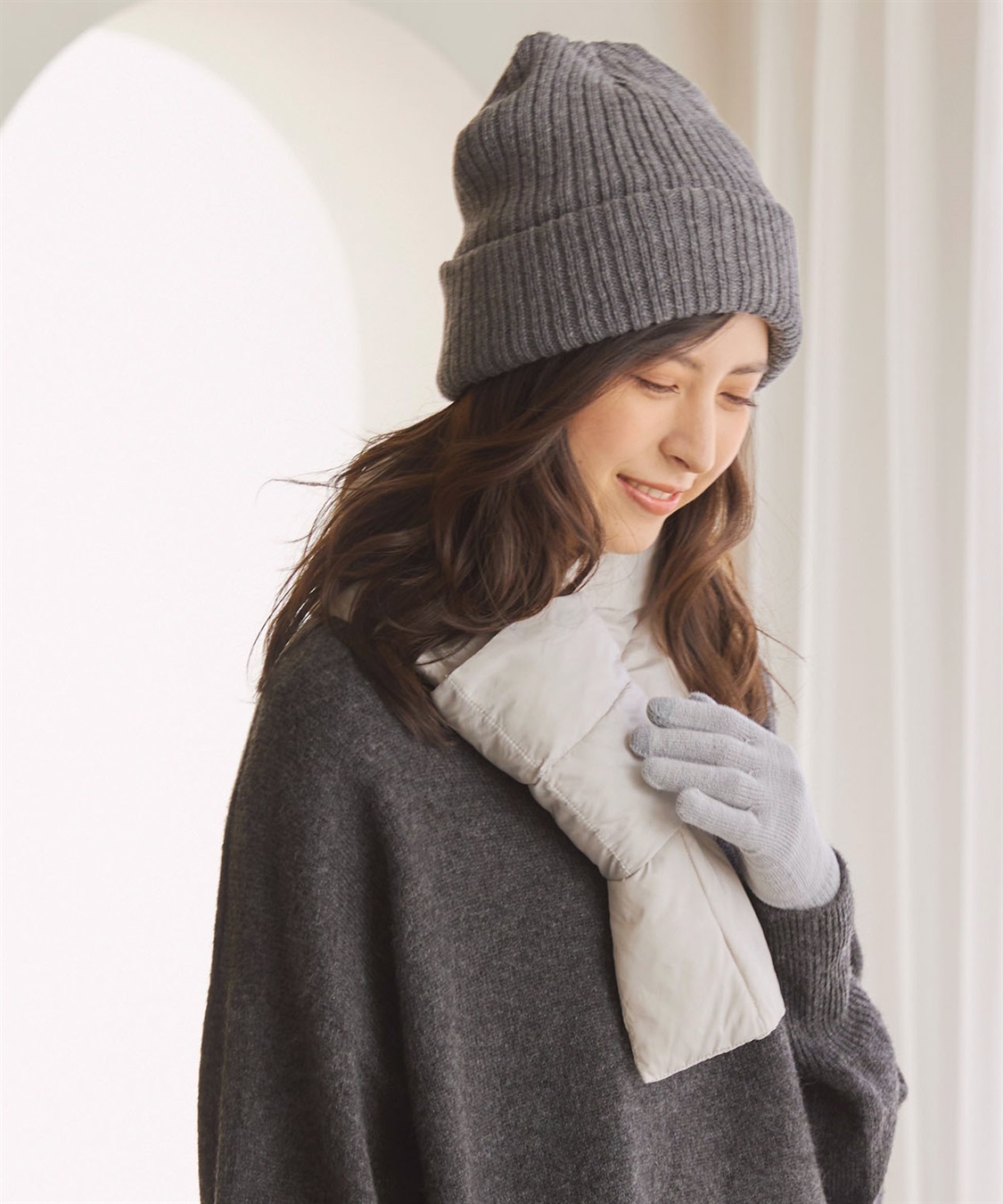 涼活本舗/温活本舗 【温活本舗】裏フリースニット帽子_sub_5