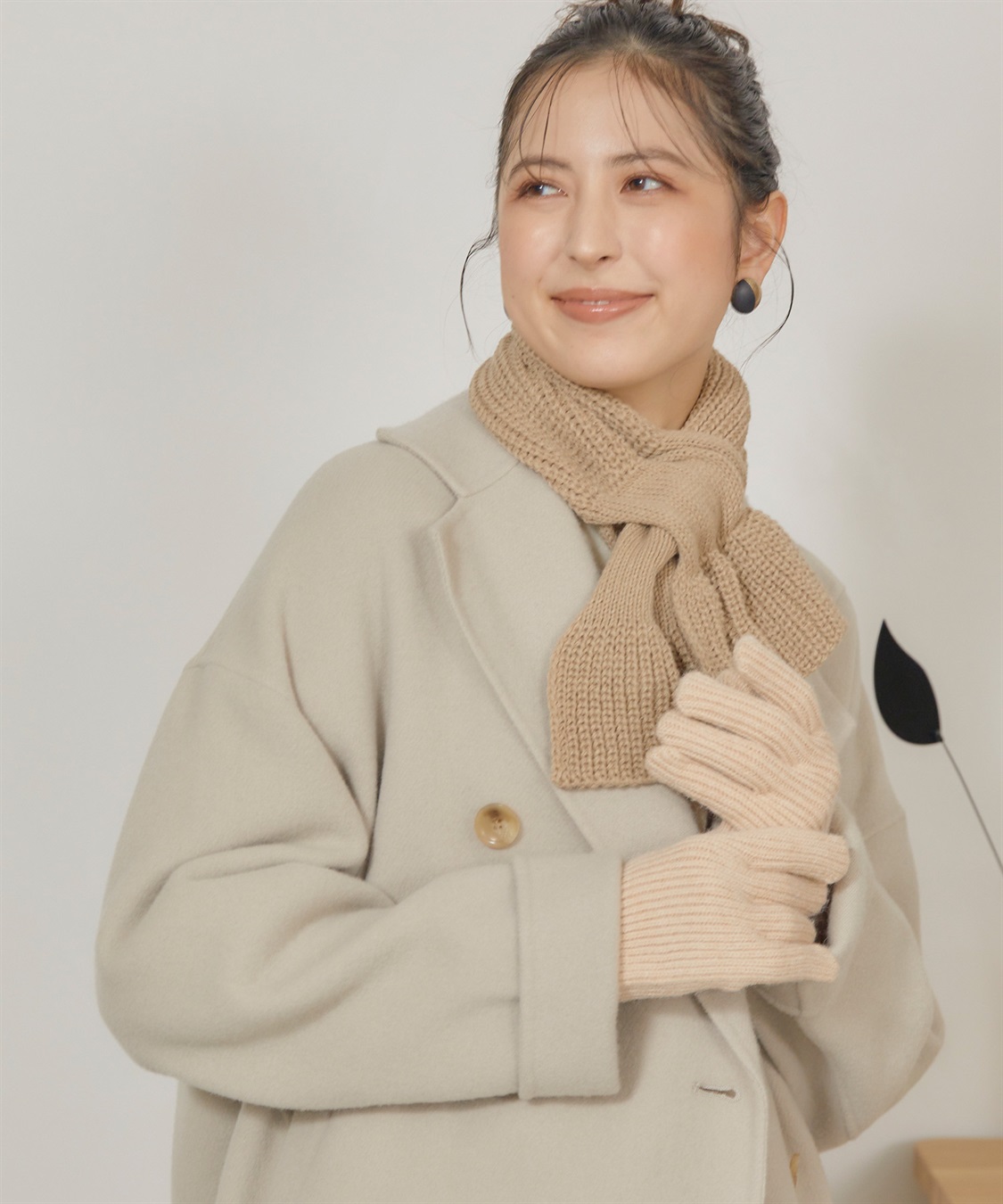 涼活本舗/温活本舗 【温活本舗】スマホ対応指穴あきリブ編み手袋_sub_3