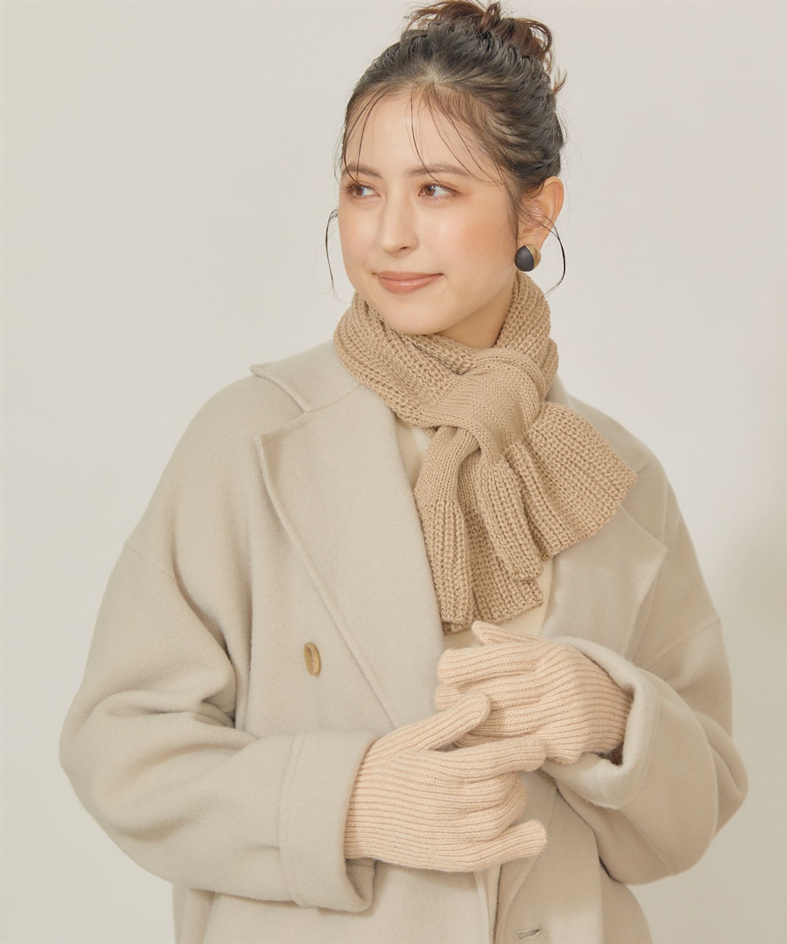 涼活本舗/温活本舗 【温活本舗】スマホ対応指穴あきリブ編み手袋_sub_4