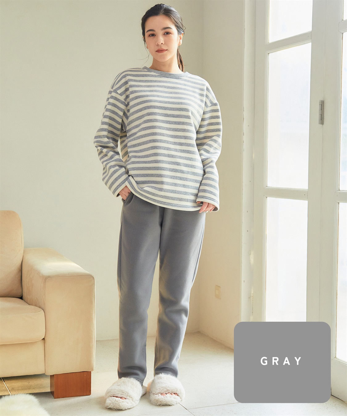 涼活本舗/温活本舗 【温活本舗】裏パイル起毛上下ルームウェア_sub_3