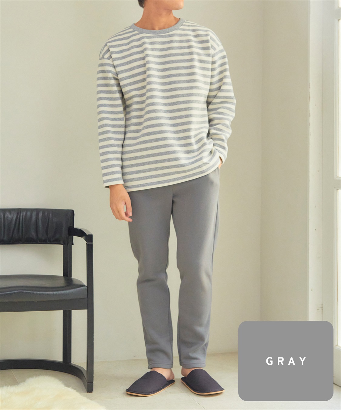 涼活本舗/温活本舗 【温活本舗】裏パイル起毛上下ルームウェア_sub_2