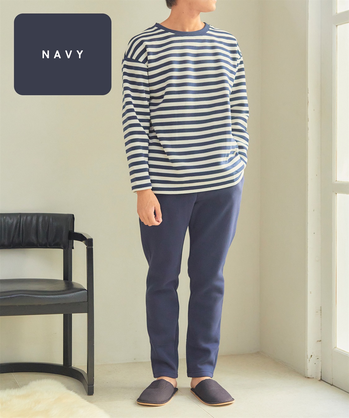 涼活本舗/温活本舗 【温活本舗】裏パイル起毛上下ルームウェア_sub_3