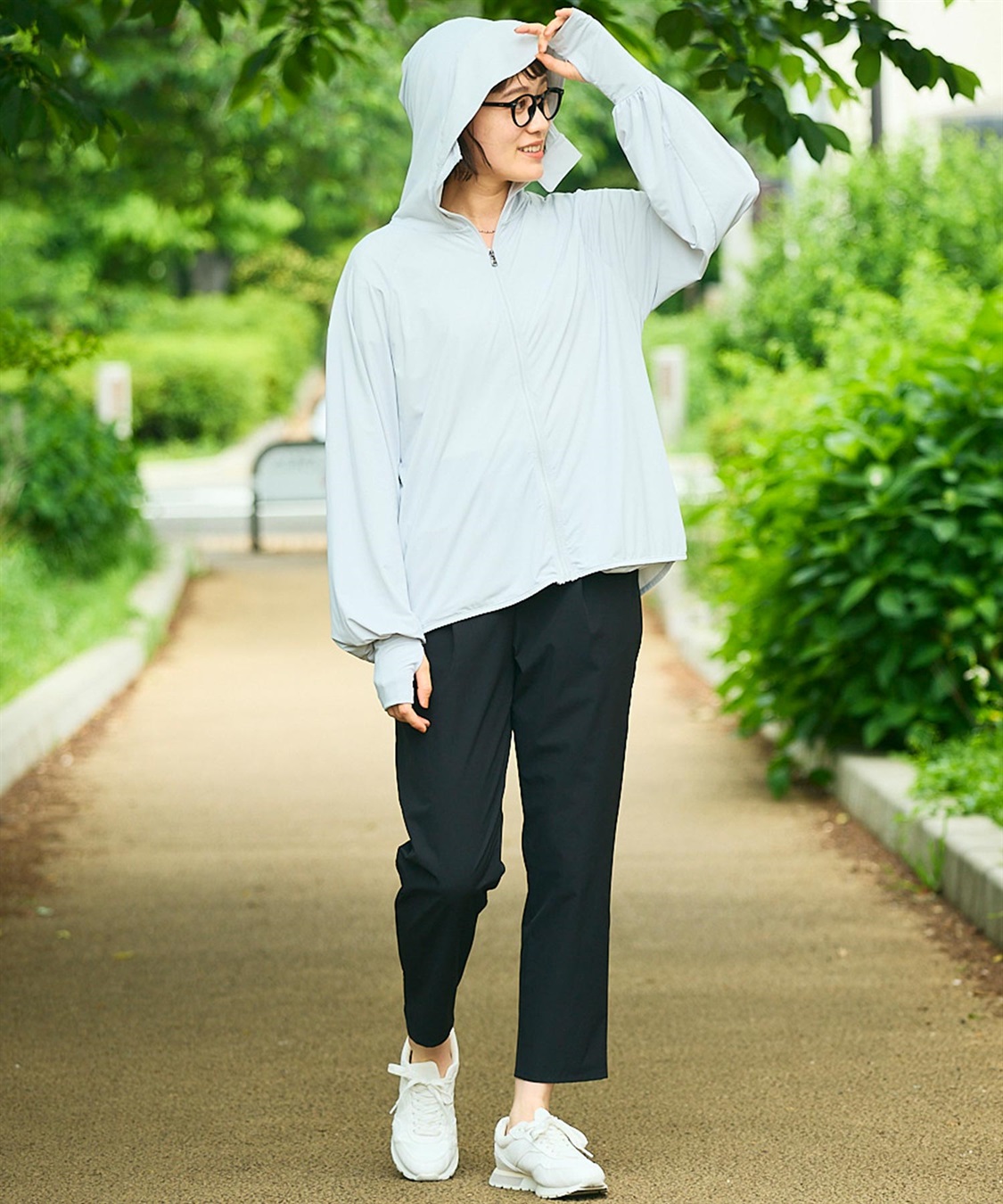 涼活本舗/温活本舗 フード付きUVカットパーカ_sub_1