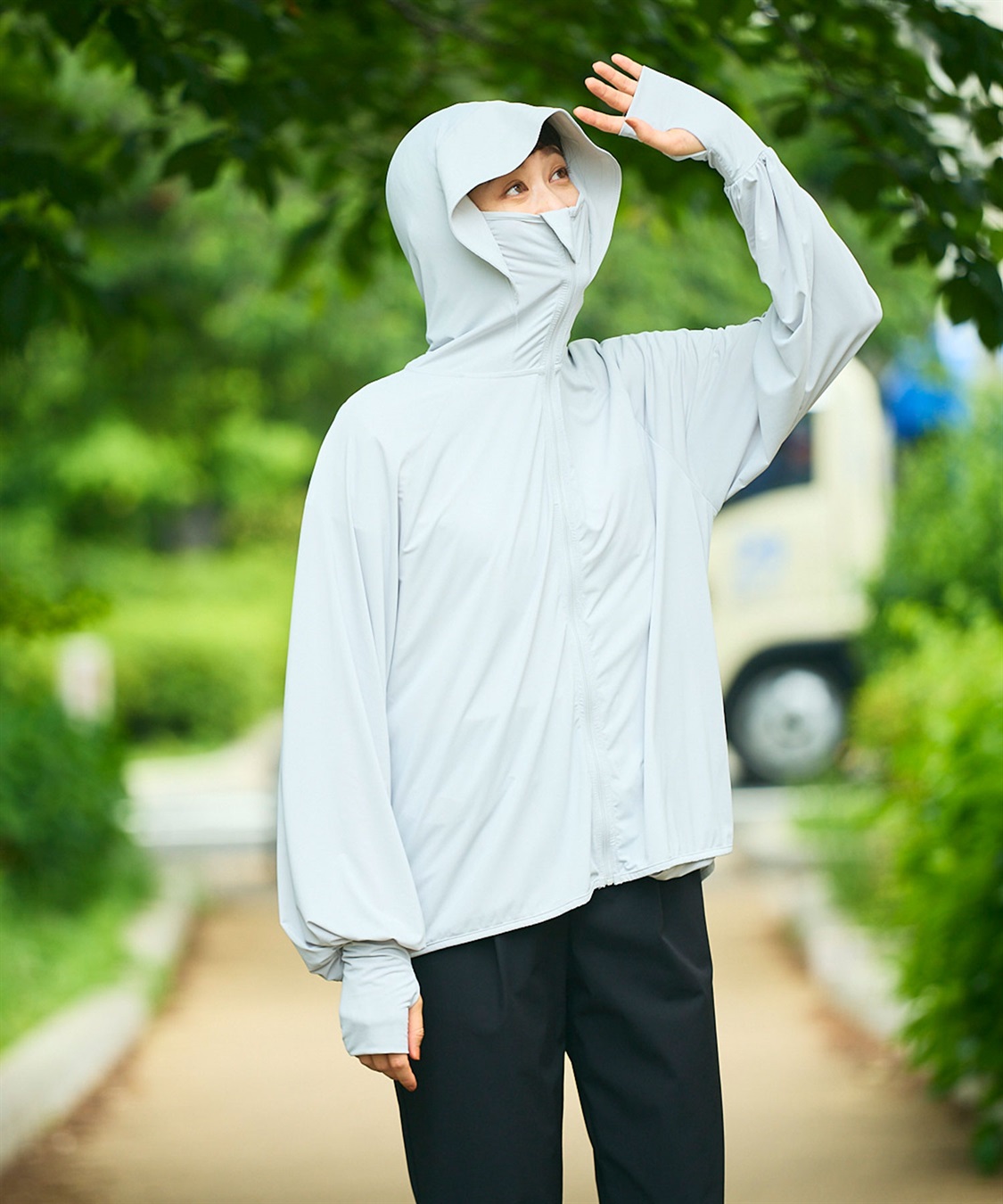 涼活本舗/温活本舗 フード付きUVカットパーカ_sub_2