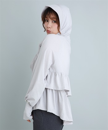 Life Style by cross marche 【Yoki】ラメ生地フード付きバックフリルパーカ_subthumb_2