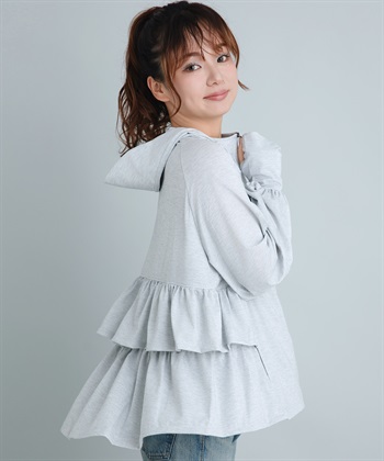 Life Style by cross marche 【Yoki】ラメ生地フード付きバックフリルパーカ_subthumb_4