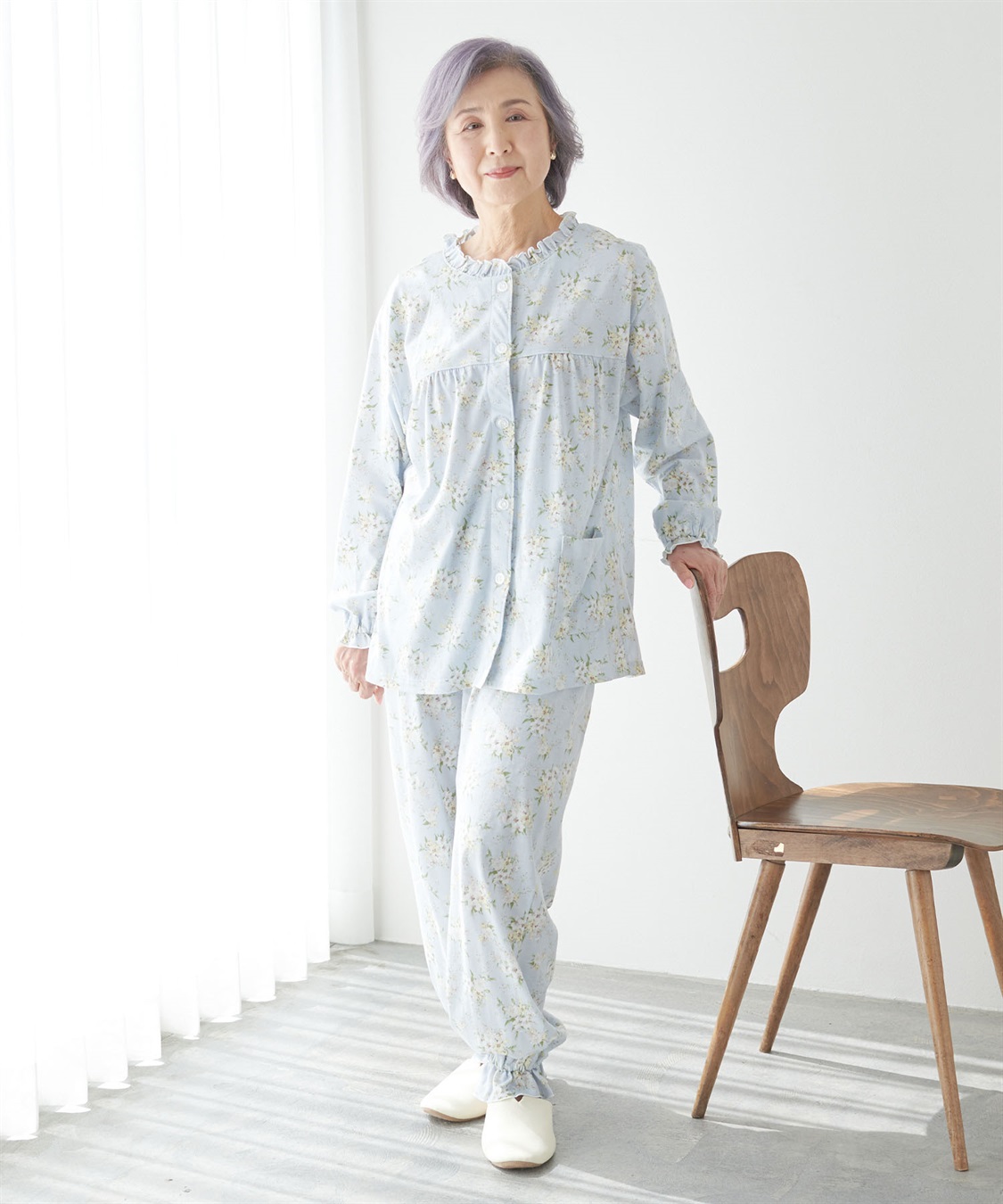 Life Style by cross marche 【ココロcolor】フリル介護パジャマ_sub_5