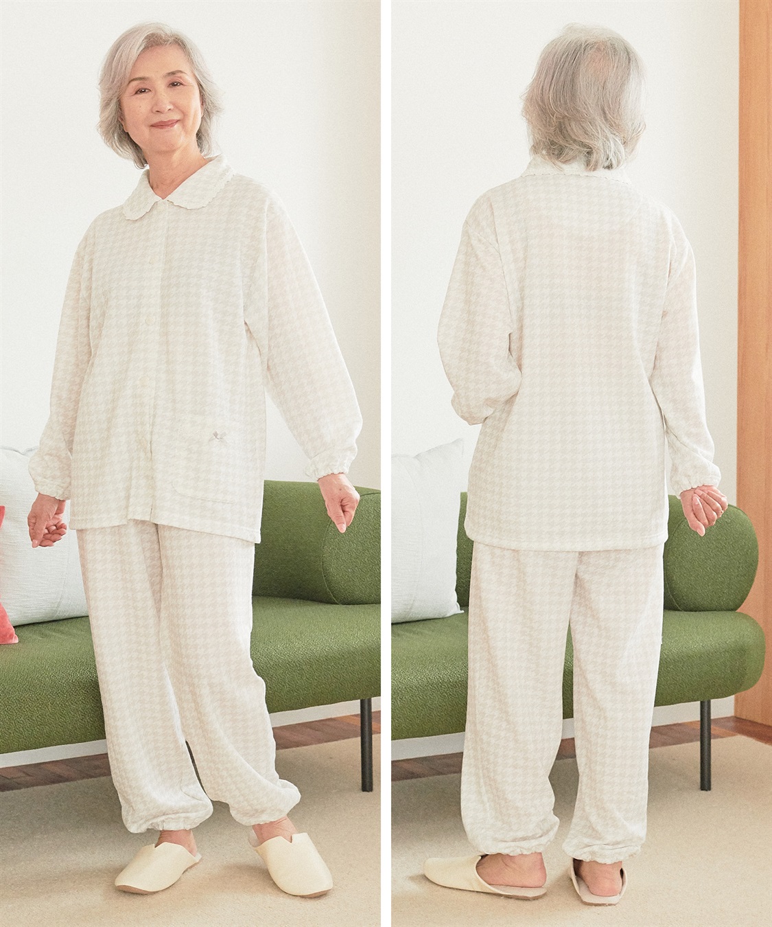 Life Style by cross marche 【ココロcolor】 レース襟ニットキルトパジャマ_sub_13