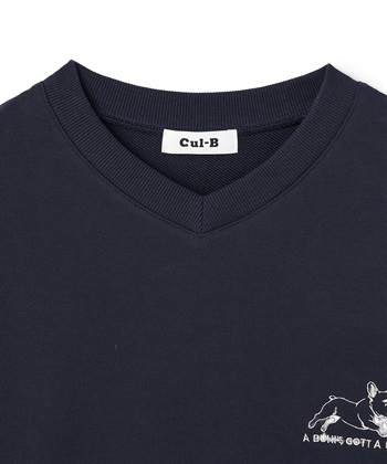 Cul-B 【for owners】　フレブル刺しゅう裏毛Vネックプルオーバー　Cul-B/キューブ/愛犬_subthumb_2