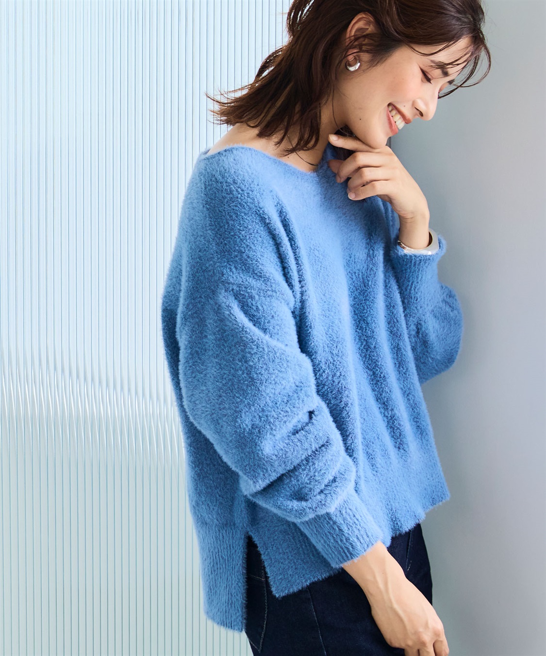 CROSS FUNCTION マシュマロフェザーV/ハイネックニット《洗える》【CF/クロスファンクション】_sub_4