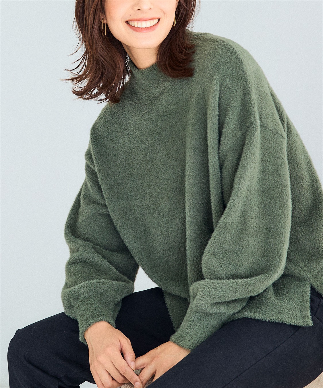 CROSS FUNCTION マシュマロフェザーV/ハイネックニット《洗える》【CF/クロスファンクション】_sub_8