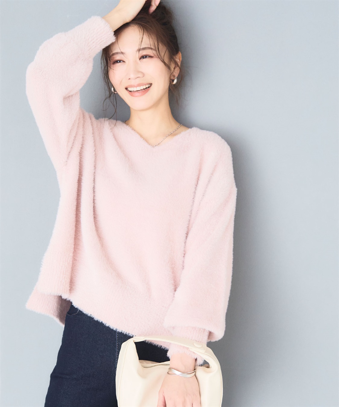 CROSS FUNCTION マシュマロフェザーV/ハイネックニット《洗える》【CF/クロスファンクション】_sub_12