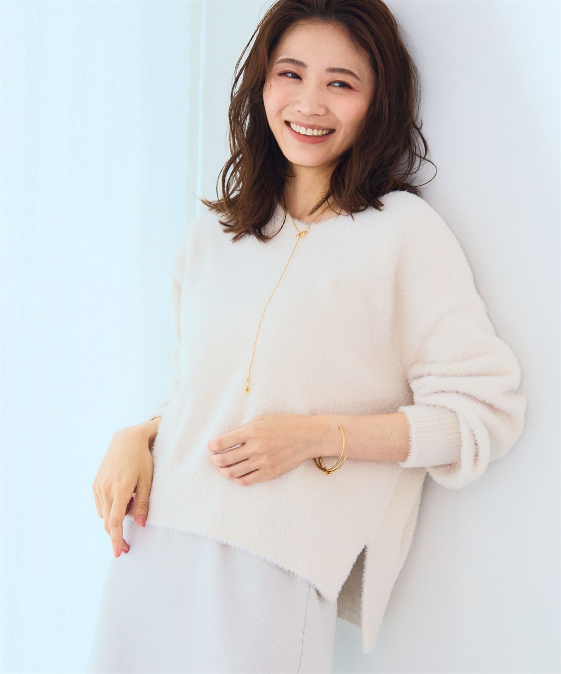 CROSS FUNCTION マシュマロフェザーV/ハイネックニット《洗える》【CF/クロスファンクション】_sub_16