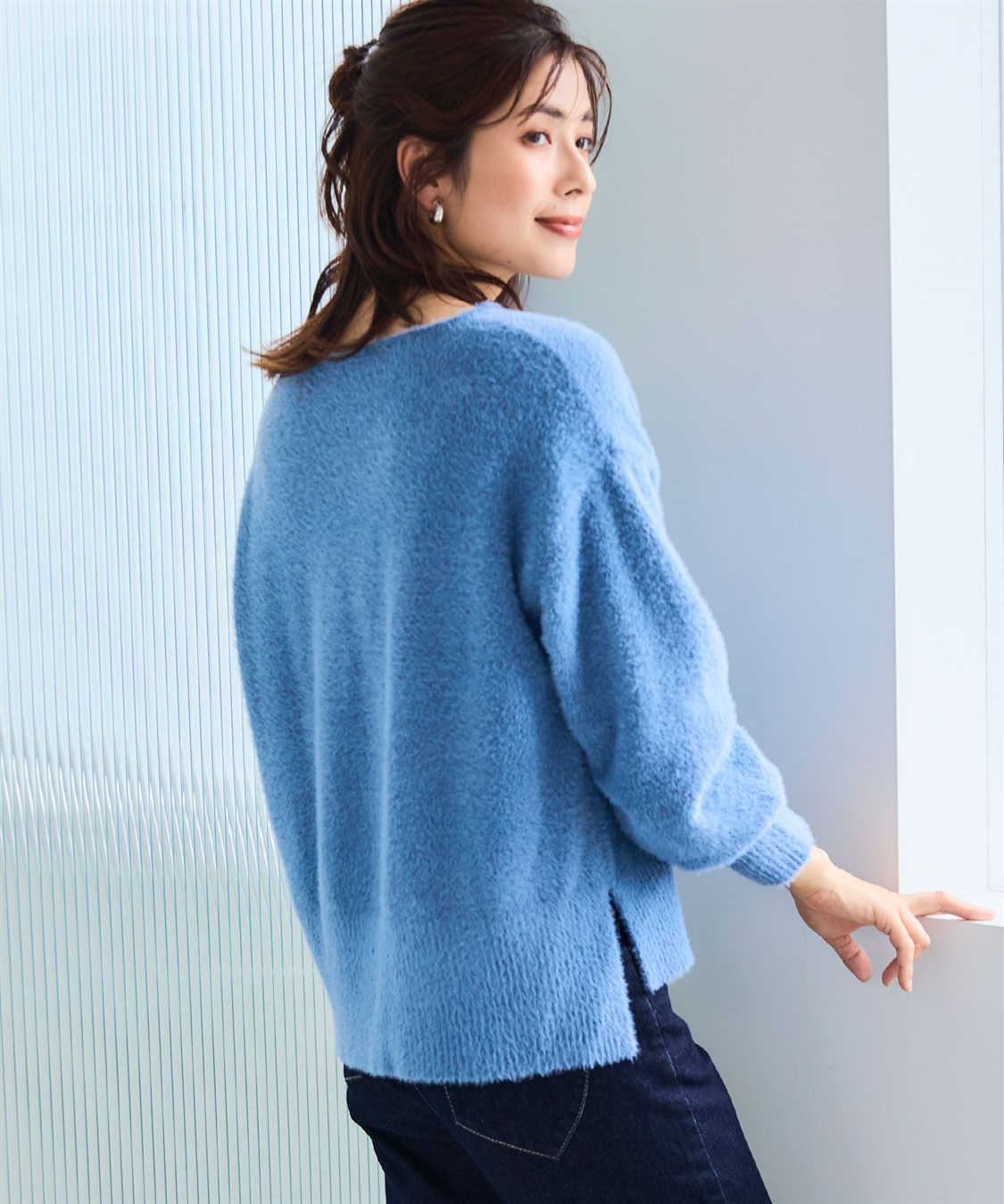 CROSS FUNCTION マシュマロフェザーV/ハイネックニット《洗える》【CF/クロスファンクション】_sub_17