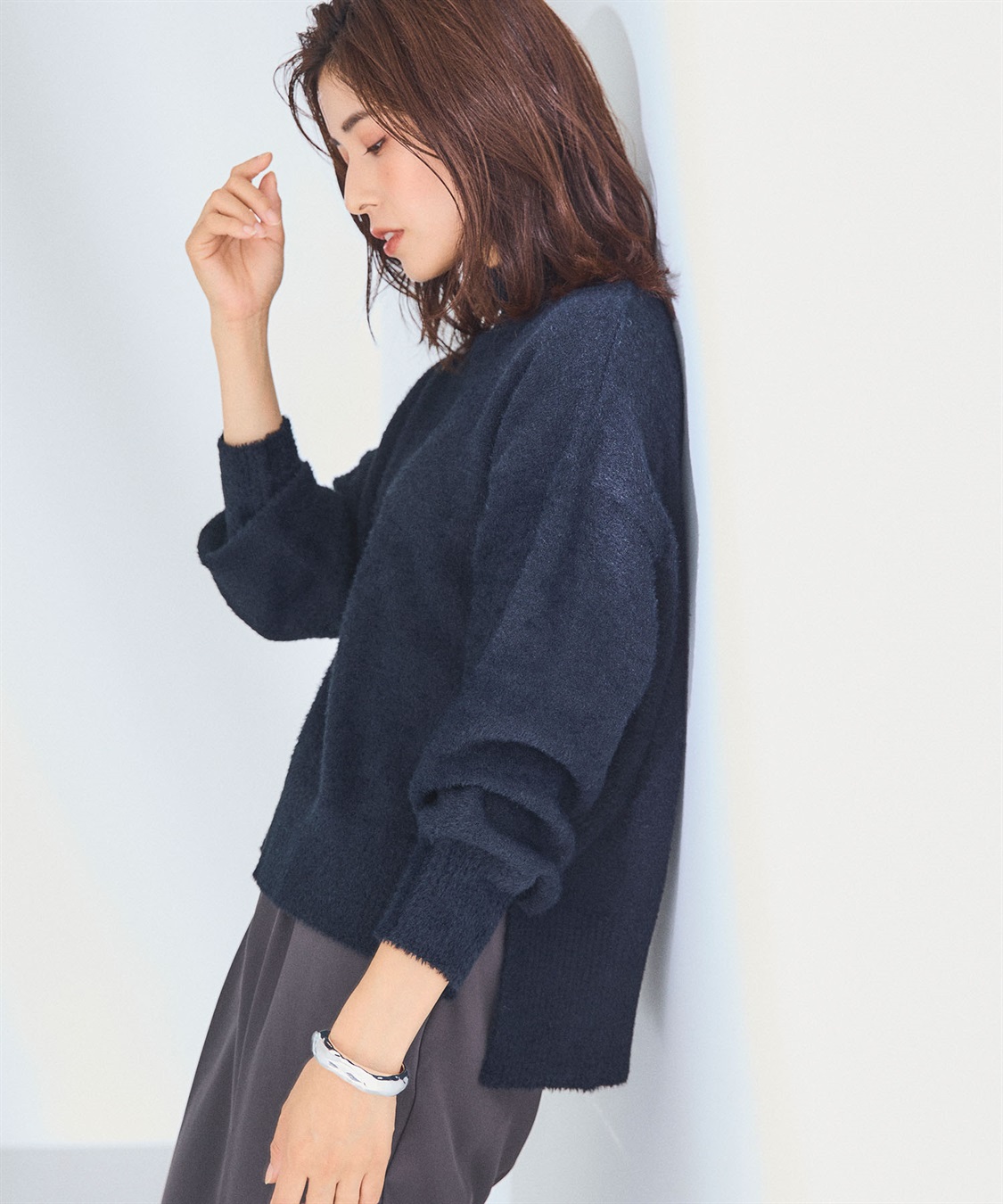 CROSS FUNCTION マシュマロフェザーV/ハイネックニット《洗える》【CF/クロスファンクション】_sub_21