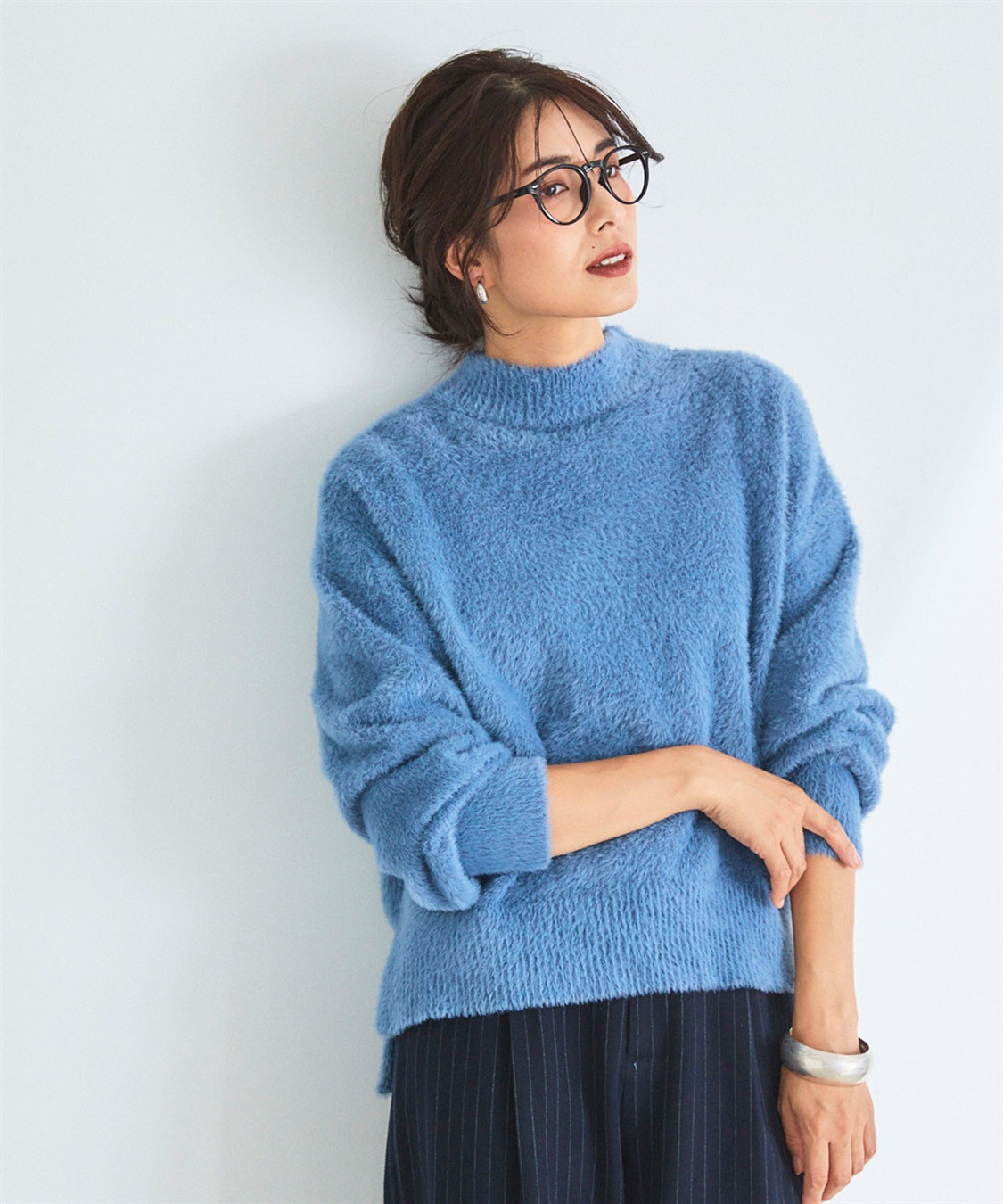 CROSS FUNCTION マシュマロフェザーV/ハイネックニット《洗える》【CF/クロスファンクション】_sub_25