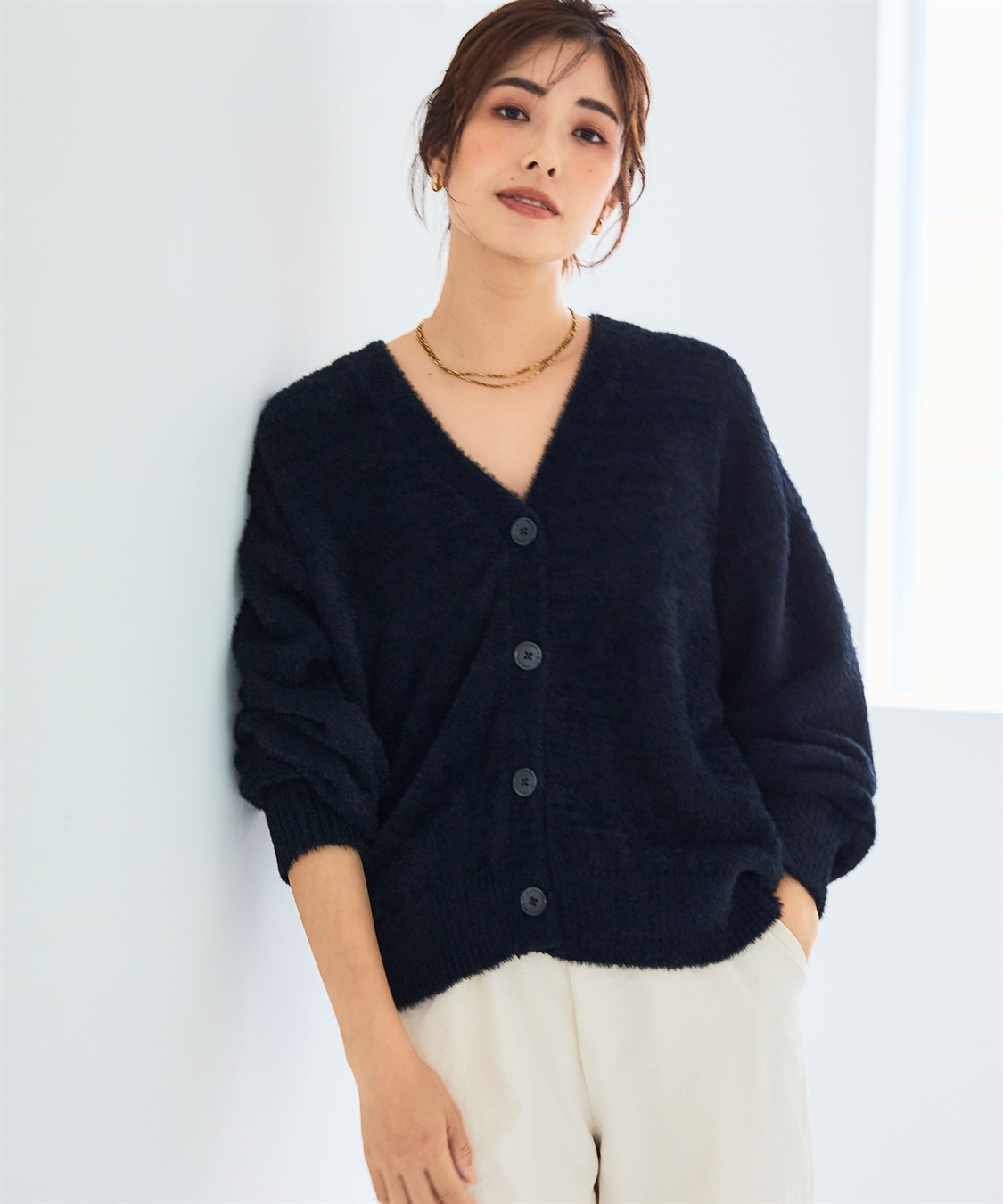 CROSS FUNCTION 《洗える》マシュマロフェザーVネックニットカーディガン【CF/クロスファンクション】_sub_4