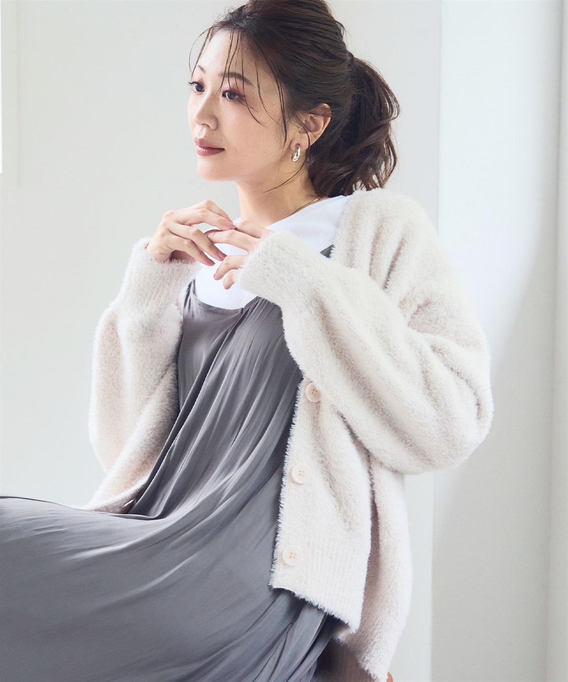 CROSS FUNCTION 《洗える》マシュマロフェザーVネックニットカーディガン【CF/クロスファンクション】_sub_16